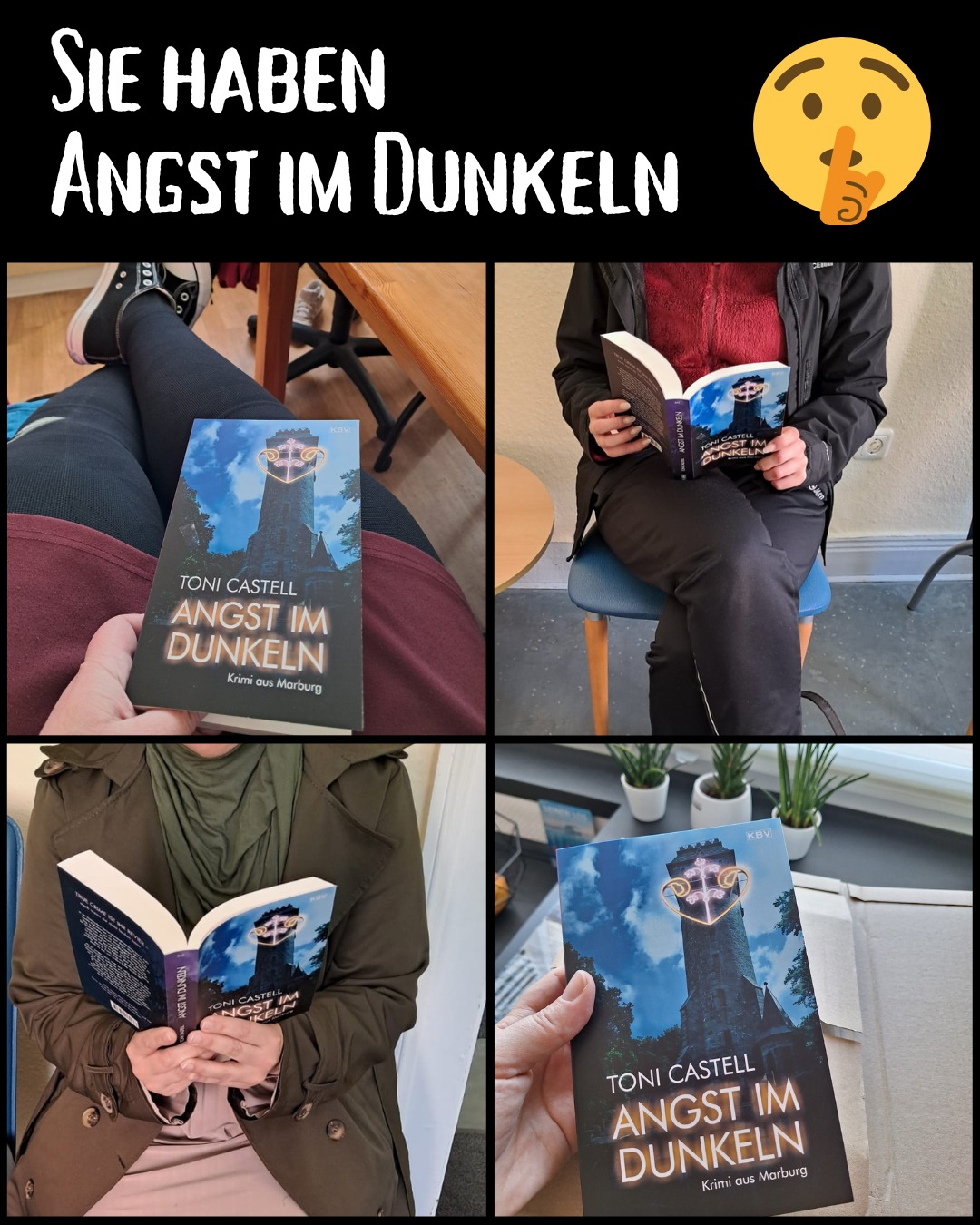 Und plötzlich sind sie da. Sie alle haben bereits #AngstimDunkeln. 😁
#AnnaundDobbs #Krimi #TeamMarburg #TatortMarburg #MarburgKrimi
#bookstagram #instabooks #instacrime #crimegram