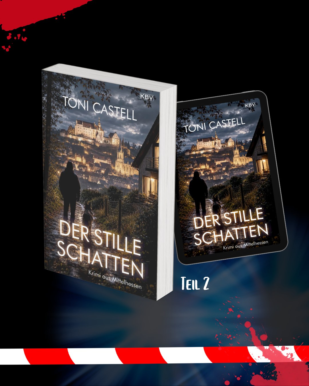 Mittelhessisch True Crime.
DER STILLE SCHATTEN
ISBN 978-3954417872 (Taschenbuch)
ISBN 978-3954417896 (eBook)
VÖ: August 2026
ANGST IM DUNKELN
ISBN 978-3954417247 (Taschenbuch)
ISBN 978-3954417315 (eBook)
VÖ: Mai 2025