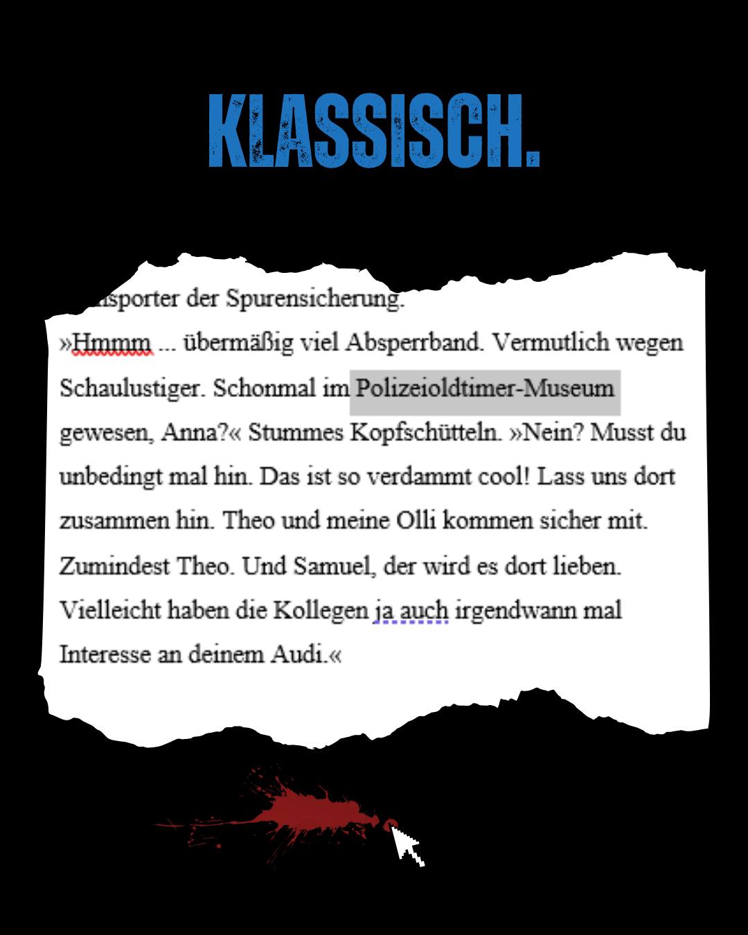 Nutzt die Chance und schaut es euch an - zum letzten Mal in diesem Jahr heute möglich.
Oder wie Fabi es sagen würde: »Musst du unbedingt mal hin. Das ist so verdammt cool!«
Noch bis 17 Uhr. Irgendwie hätte ich ja auch mal wieder Bock. Aber ... schnief.
@polizeioldtimer
#polizeioldtimer #polizeioldtimermuseum #DerstilleSchatten #TeamMarburg #TatortMittelhessen